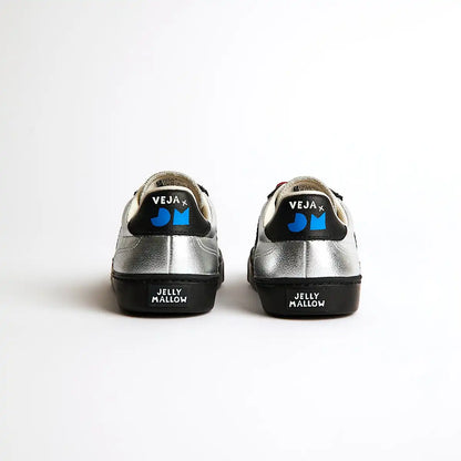 VOLLEY ELASTIC LACES LEATHER VEJA X JELLY MALLOW SILVER