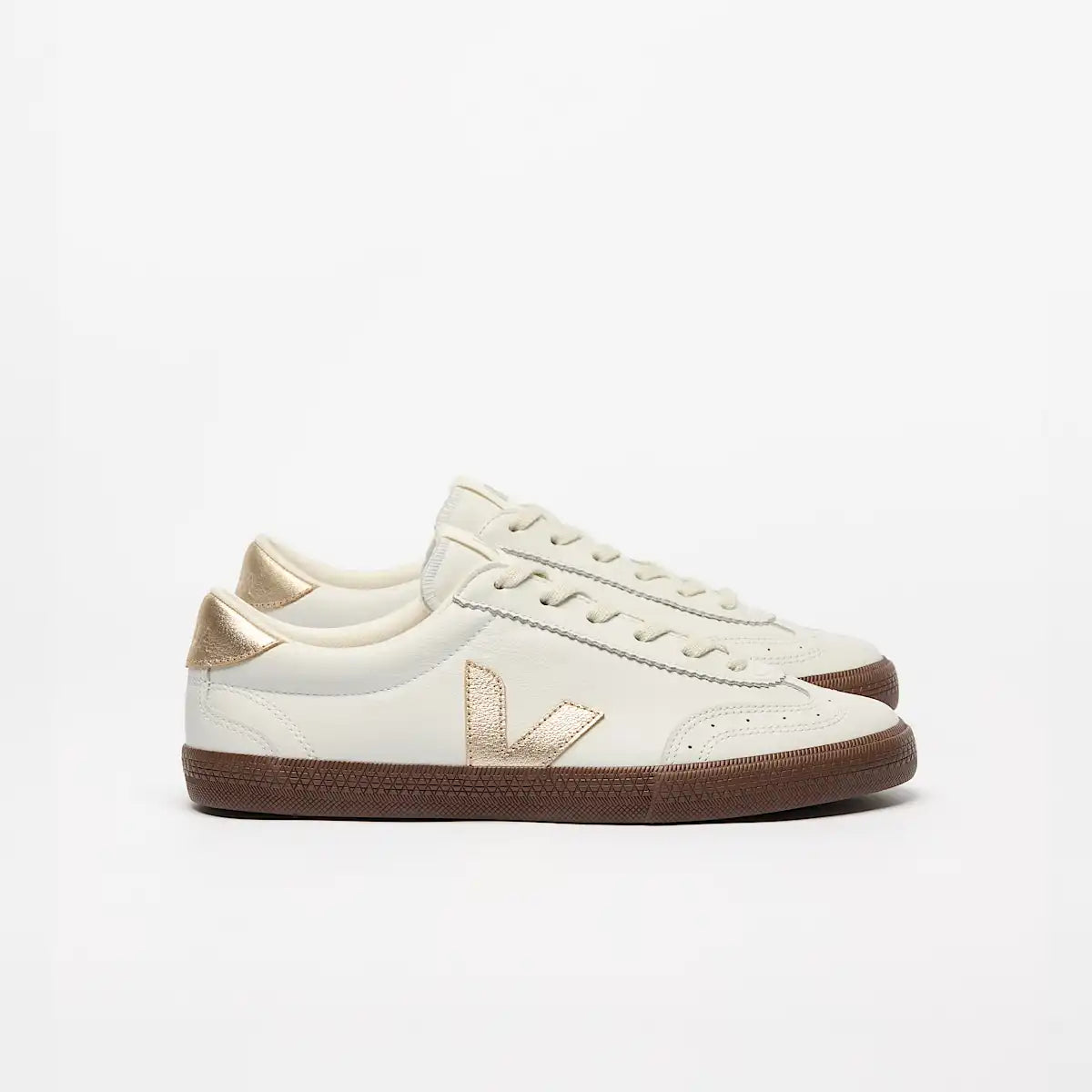 VOLLEY LEATHER WHITE PLATINE BARK